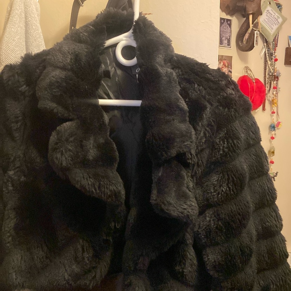 Faux fur dress coat